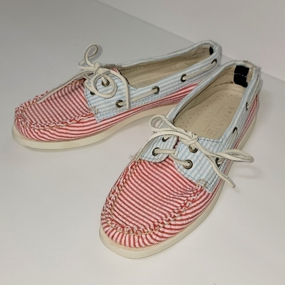 SPERRY for J crew boat shoes! Very gently pre-loved, PATRIOTIC! - Picture 5 of 6